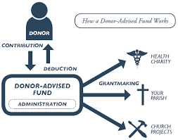 Graphic explaining donor advised fund mechanism